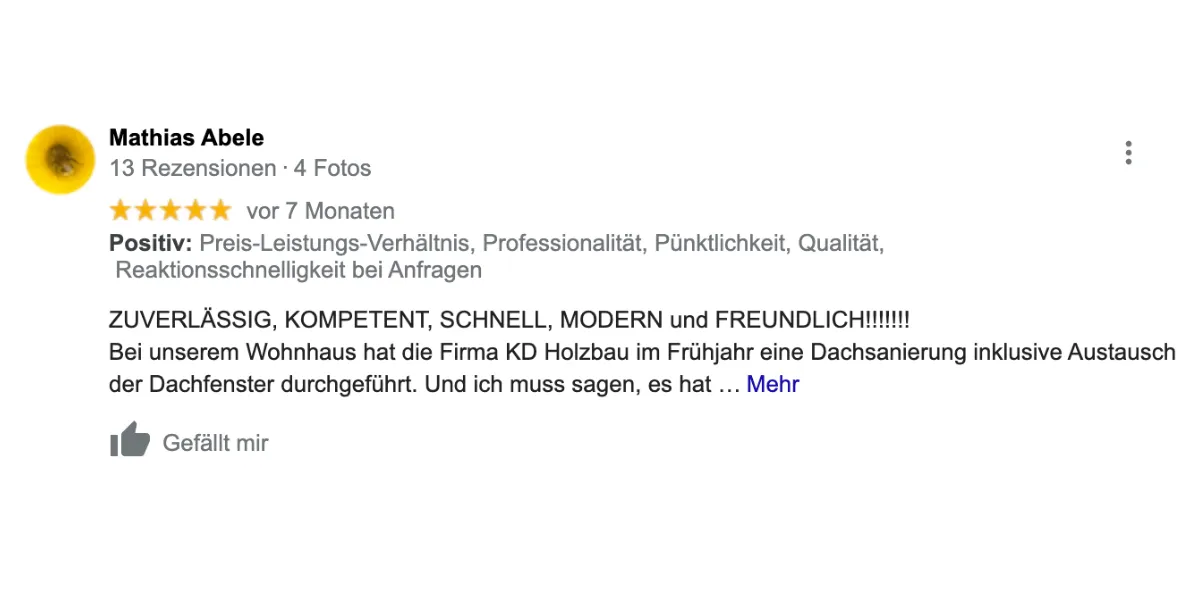Bewertung Mathias Abele